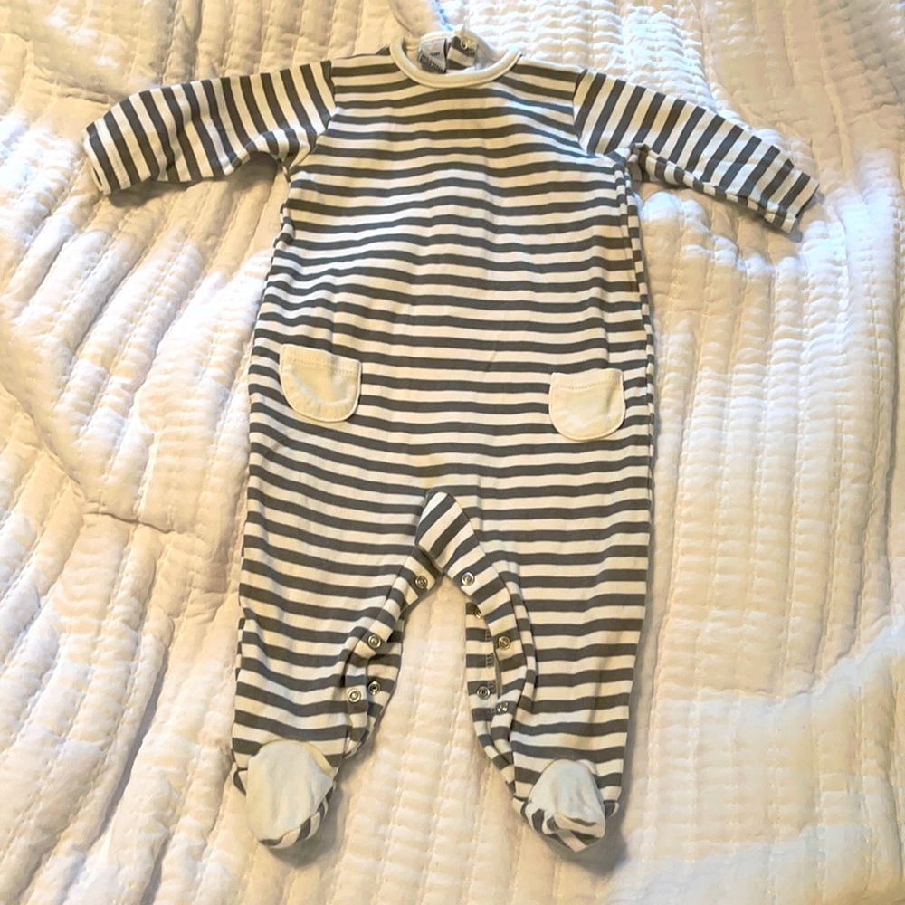Super cute footed stripped pjs